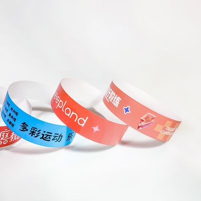 내구성 있는 바코드 컬러 종이 손목밴드, 개인 인쇄 Tyvek 손목밴드