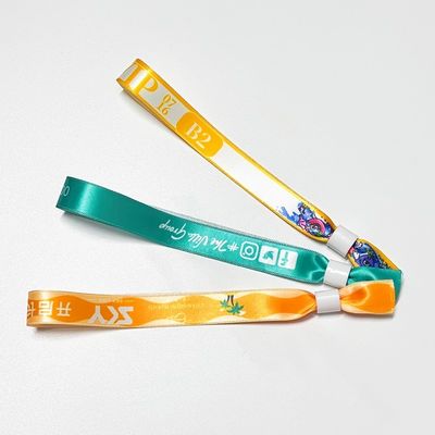 핫 판매 맞춤 로고 폴리에스터 직물 손목밴드 콘서트 프로모션 이벤트 선물 조정 길이 직물 손목밴드