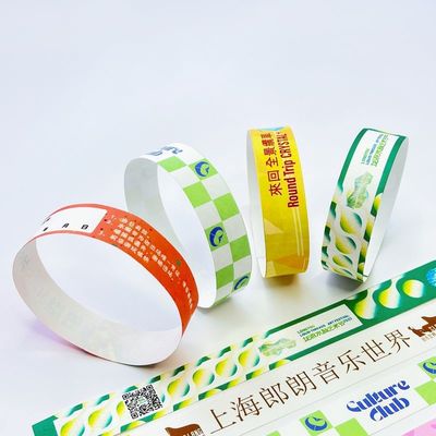 공장 주문 Tyvek Dupont 종이 손목밴드 활동 바코드 이벤트 종이 이벤트 입학 손목밴드 손목밴드