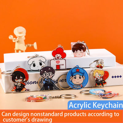 금속 반지와 만화 캐릭터 중력이 떨어지는 내구성 아크릴 매치 키chain 인쇄