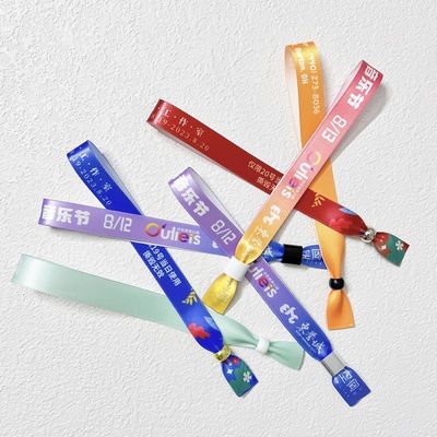 공급자 직물 손목밴드 페스티벌 콘서트 홍보 이벤트 리본 천 다양한 디자인