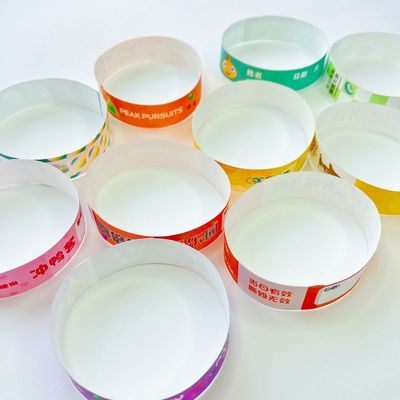 대량 주문 및 특별 이벤트에 맞춤형 방수 Tyvek 팔찌