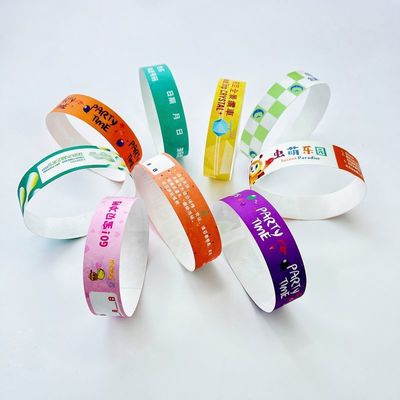 보안 순차 번호 표시 바코딩 Tyvek 종이 팔찌 영구 및 사용자 지정 이벤트
