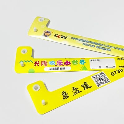컨퍼런스 참가자 식별을 위한 맞춤형 비닐 PVC L 모양 손목밴드